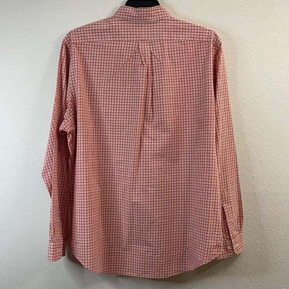 Ralph Lauren Men's Orange/White Plaid Cotton Button-Down Shirt with Logo, XL - Picture 10 of 13